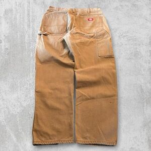 Vintage Dickies Carpenter Pants Tan Utility Duck Canvas Relaxed Fit Size 34x30